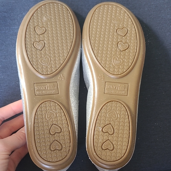 🟩🟩 Smartfit Women's Glitter Flats - Silver NWT - Picture 4 of 5